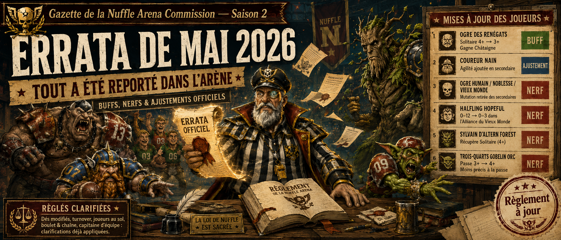 ERRATA DE MAI — LE GRAND LIVRE A TRANCHÉ, L'ARÈNE A SUIVI